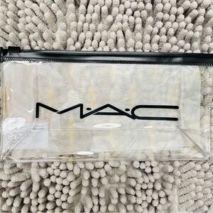 MAC Clear Vinyl Makeup Bag with Black Ziplock